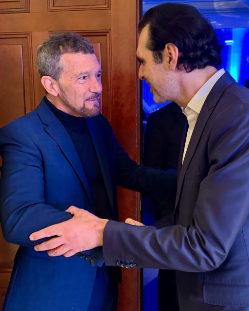 It was a pleasure to share the stage with @antoniobanderas at the Cinema For Peace Gala